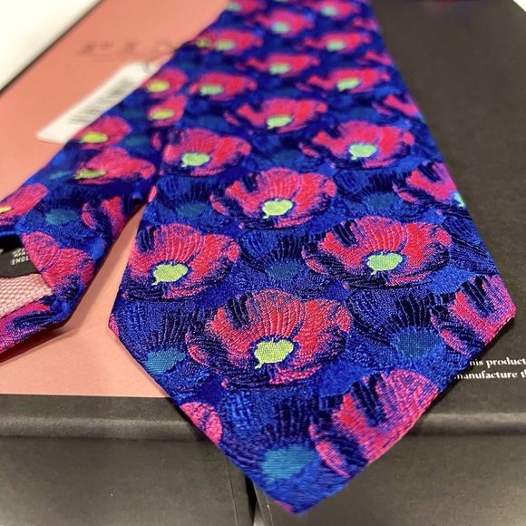 🔥STRIKING⚡️✨🆕💯LVMH AUTHN THOMAS PINK 🔥JAPANESE HIBISCUS🔥WOVEN MOTIF TIE🔥 - Picture 3 of 16